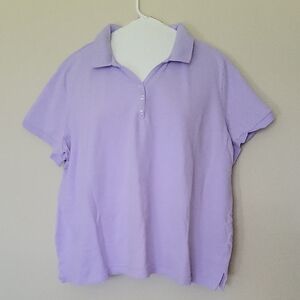 Croft & Barrow Purple Button Down Polo Shirt Relaxed Fit